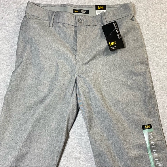 Lee Women's Flex Motion Regular Fit Trouser Pants Size 8 Short Ash Heather NWT - Picture 3 of 16